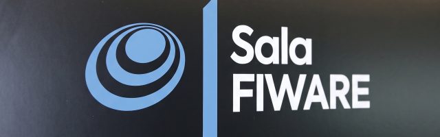 Sala tecnología FIWARE La Lonja de la Innovación. Fotografía del letrero de la sala de tecnología FIWARE de La Lonja de la Innovación